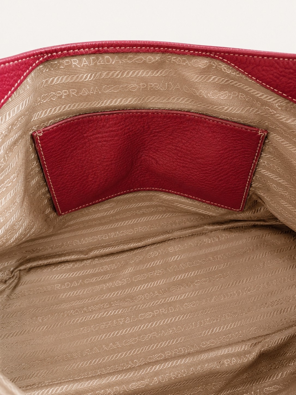 Prada Red Leather Satchel with Gold-Tone Hardware - Picture 7 of 7